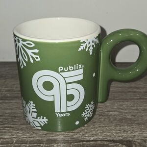 Publix 95 Year Anniversary Coffee Mug Christmas w/P Shape Handle 20oz SEE DESCRI